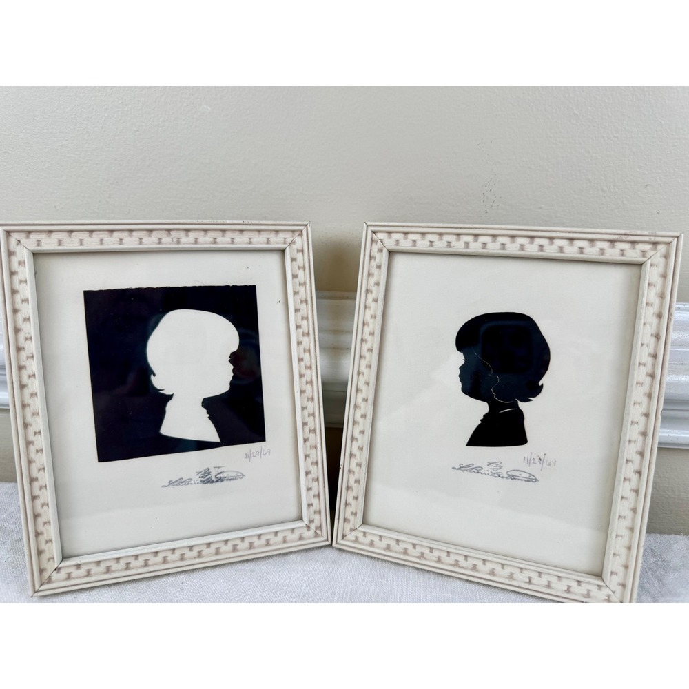 Vintage Signed L. Pierre Bottemer Hand Cut Paper Silhouette Portrait Framed 1969